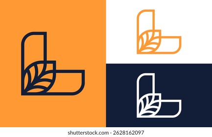 Minimalist L leaf logo design