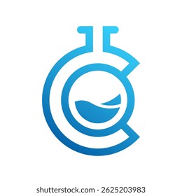 Diseño minimalista del Vector del vaso del laboratorio dentro de C