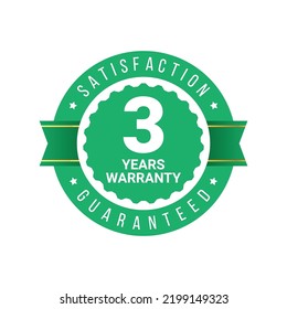 minimalist label 3 years warranty. for logos, icons, seal, sticker, symbols in your business products. vector illustration