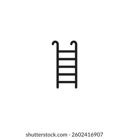 Minimalist ladder icon with hooks Vector