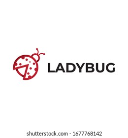 Minimalist Lady Bug Logo Template