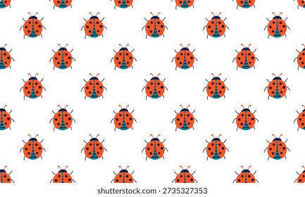 minimalist ladybird beetle pattern isolated wallpaper red ladybugs design modern simple insect seamless pattern for kids decor web
