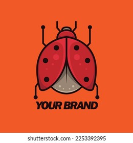 Minimalist ladybug design with pink color, enhances the impression of natural, feminine and elegant