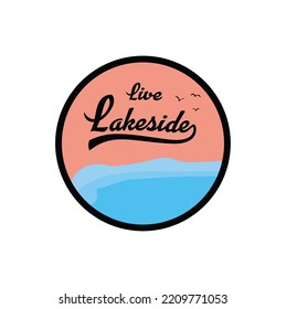 minimalist lake, sticker lake vector design