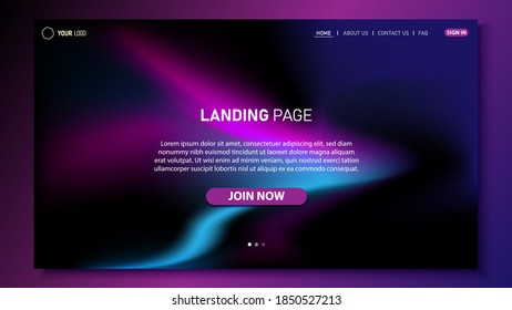 Minimalist landing page background. Website UI design background. Eps 10 vector