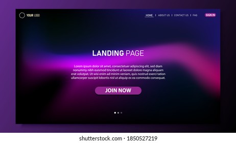 Minimalist landing page background. Website UI design background. Eps 10 vector