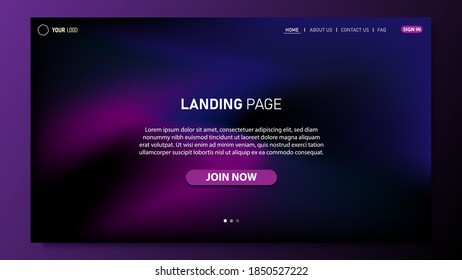 Minimalist landing page background. Website UI design background. Eps 10 vector