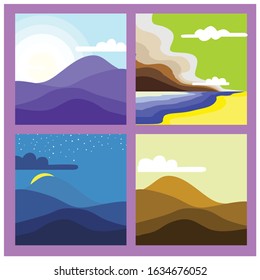 minimalist landscape color simple background