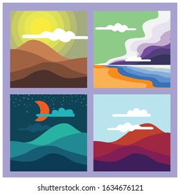 minimalist landscape color simple background