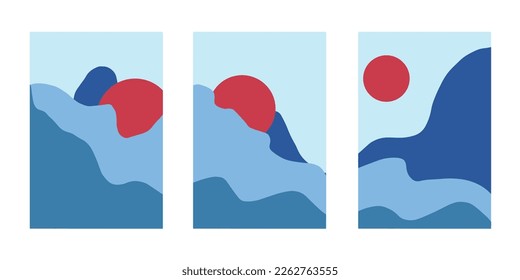 minimalist landscape design vector hand drawing