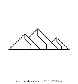 Minimalist Landscape Hills or Mountain Peaks Vector logo design