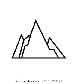 Minimalist Landscape Hills or Mountain Peaks Vector logo design