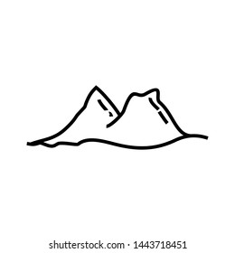 Minimalist Landscape Hills or Mountain Peaks Vector logo design
