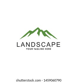 Minimalist Landscape Hills Mountain Peaks Vector logo design
