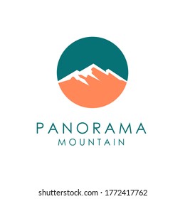 Minimalist Landscape Hills Mountain Peaks Vector logo design
