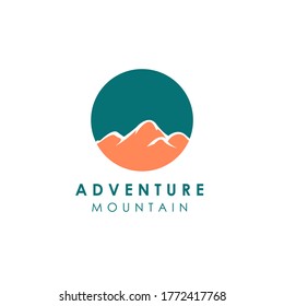 Minimalist Landscape Hills Mountain Peaks Vector logo design