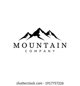 Minimalist Landscape Hills Mountain Peaks Vector Logo Design