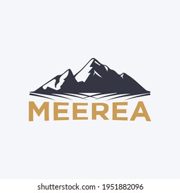 Minimalist Landscape Hills Mountain Peaks Vector logo design, Outdoor logo design template