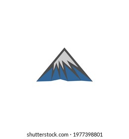 Minimalist Landscape Hills, Mountain Peaks River Creek Simple logo design Vector