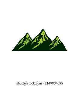 Minimalist Landscape Hills, Mountain Peaks River Creek Simple logo design Vector