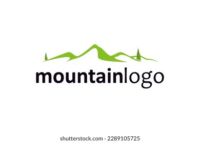 Minimalist Landscape Hills Mountain Peaks Vector logo design