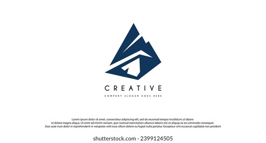 Minimalist Landscape Hills Mountain Peaks Vector logo design