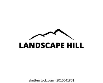 Minimalist Landscape Hills Themed Logo. Mountaintops and hilltops. There are three hilltop landscapes in the shape of a logo. Simple Hills Themed Logo Design.