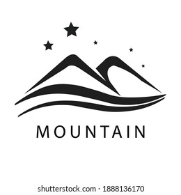 Minimalist landscape mountain logo design vector concept