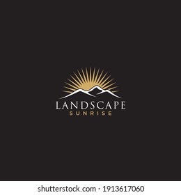 Minimalist Landscape Mountain logo design inspiration