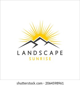 Minimalist Landscape Mountain logo design inspiration