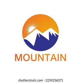 Minimalist Landscape Mountain logo design inspirations Free Vector