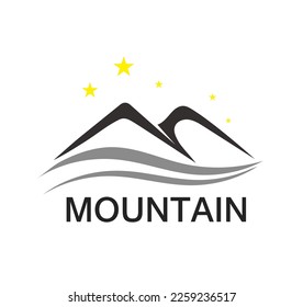 Minimalist Landscape Mountain logo design inspirations Free Vector