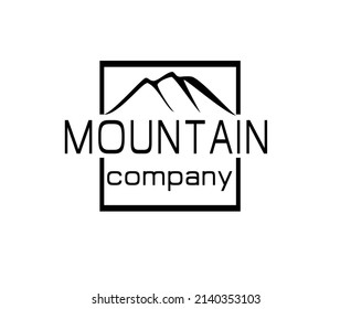 Minimalist Landscape, Mountain Peak Logo design Simple vector simple adventure emblem