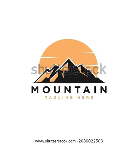 Minimalist Landscape Sun Mountain logo design inspiration