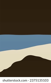 Minimalist Landscape Wall Art . Printable Landscape Boho Wall Art. Printable Wall Art Decoration Poster