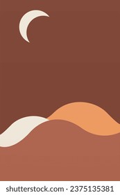 Minimalist Landscape Wall Art . Printable Landscape Boho Wall Art. Printable Wall Art Decoration Poster