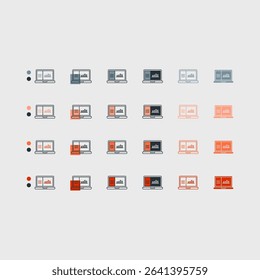 Minimalist laptop icon with clean and modern design. Perfect for use in tech-related projects, UI UX design, apps, websites, and infographics.