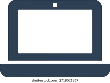 Minimalistisches Laptop-Symbol im flachen Design. Ideal für technische Websites, App-Schnittstellen, Präsentationen, digitales Marketing und Werbematerialien. Vielseitig einsetzbar für verschiedene technologiebezogene Projekte.
