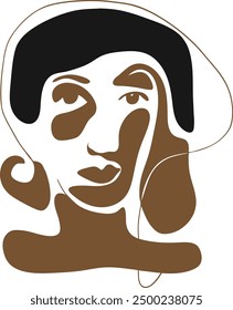 Minimalist large face vector illustration art
