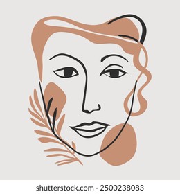 Minimalist large face vector illustration art