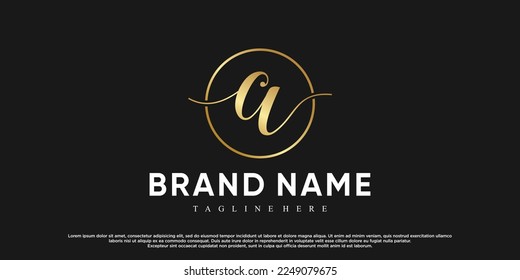 Minimalista último diseño de logotipo con concepto creativo Vector Premium