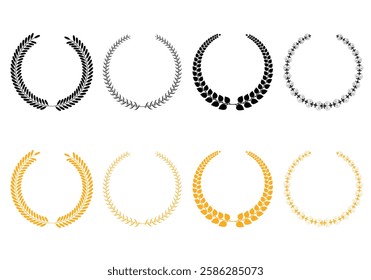 Minimalist Laurel Wreath Clipart Bundle, Decorative Floral Frames for Design Projects and Printables
