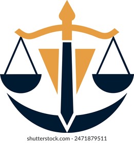        Minimalist law firm logo icon vector illustration.
