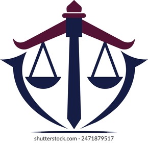        Minimalist law firm logo icon vector illustration.
