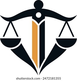        Minimalist law firm logo icon vector illustration.
