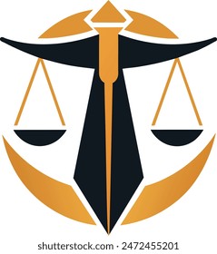        Minimalist law firm logo icon vector illustration.
