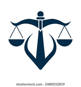        Minimalist law firm logo icon vector illustration.
