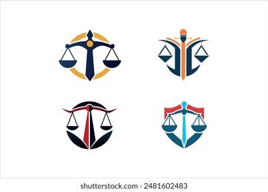        Minimalist law firm logo icon vector illustration.
