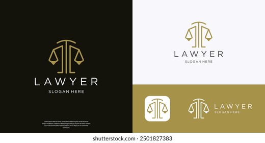 minimalist law firm with simple scale justice design vector illustration.