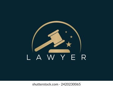 Minimalist lawyer logo design vector template